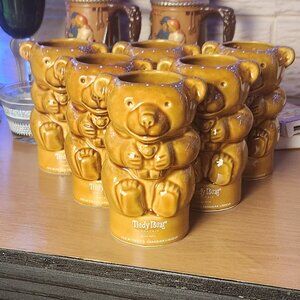 Set Of 6 Teddy Bear Cocktail GEO. M. TIEDY'S Candian Liqueur Mugs